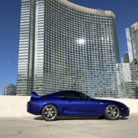 Blue 1997 Toyota Supra on Gray HRE 546R