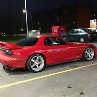 Red 1992 Mazda RX-7 on Silver/Chrome SSR Professor SP1