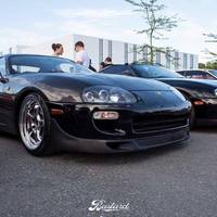 Gray 1993 Toyota Supra on Silver/Chrome Work Meister S1R