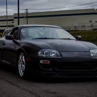 Gray 1993 Toyota Supra on Silver/Chrome Work Meister S1R