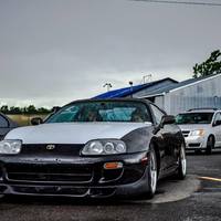 Gray 1993 Toyota Supra on Silver/Chrome Work Meister S1R