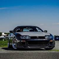 Gray 1993 Toyota Supra on Silver/Chrome Work Meister S1R
