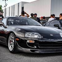 Gray 1993 Toyota Supra on Silver/Chrome Work Meister S1R