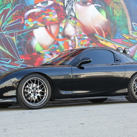 Black 1994 Mazda RX-7 on Black BBS RG-R