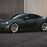 Green 2013 Subaru BRZ on Silver/Chrome Rota Retro2