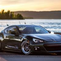 Green 2013 Subaru BRZ on Silver/Chrome Rota Retro2