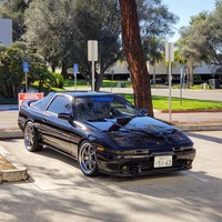 Black 1988 Toyota Supra on Gray Volk Racing GT-7