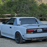 Blue 1986 Toyota MR2 on Gray König Dekagram