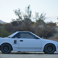Blue 1986 Toyota MR2 on Gray König Dekagram
