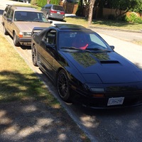 Black 1987 Mazda RX-7 on Black MSR 045