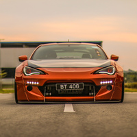 Orange 2013 Toyota GT86 on Blue Forgestar F14
