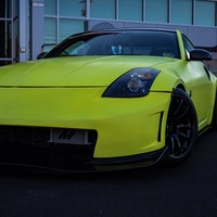 Yellow 2006 Nissan 350Z on Black Work Emotion CR-KAI