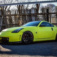 Yellow 2006 Nissan 350Z on Black Work Emotion CR-KAI