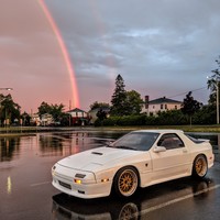 White 1988 Mazda RX-7 on Gold JNC 005