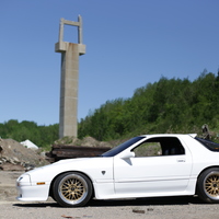White 1988 Mazda RX-7 on Gold JNC 005