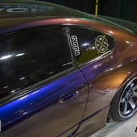 Purple 1999 Nissan Silvia on Silver/Chrome Rota GTR-D