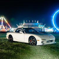 White 1995 Mazda RX-7 on Gray Volk Racing TE37