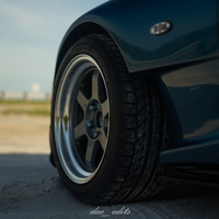 Blue 1993 Mazda RX-7 on Gray Volk Racing TE37V