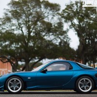 Blue 1993 Mazda RX-7 on Gray Volk Racing TE37V