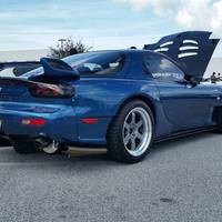 Blue 1993 Mazda RX-7 on Gray Volk Racing TE37V