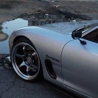 Silver/Chrome 1993 Mazda RX-7 on Silver/Chrome Advan Racing RG-D2