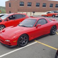 Red 1995 Mazda RX-7 on Blue Gram Lights 57DR
