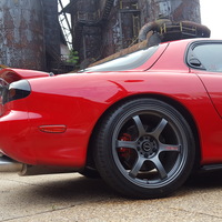 Red 1995 Mazda RX-7 on Blue Gram Lights 57DR