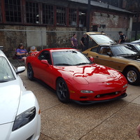 Red 1995 Mazda RX-7 on Blue Gram Lights 57DR