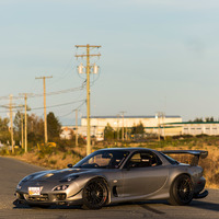 Gray 1994 Mazda RX-7 on Black Enkei RS05RR