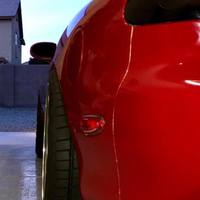 Red 1993 Mazda RX-7 on Silver/Chrome Varrstoen ES2