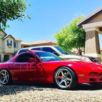 Red 1993 Mazda RX-7 on Silver/Chrome Varrstoen ES2