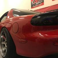 Red 1993 Mazda RX-7 on Silver/Chrome Varrstoen ES2