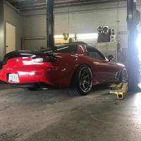 Red 1993 Mazda RX-7 on Silver/Chrome Varrstoen ES2