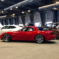 Red 1993 Mazda RX-7 on Silver/Chrome Varrstoen ES2