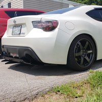 White 2015 Scion FR-S on Black Volk Racing TE37