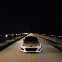 White 2015 Scion FR-S on Black Volk Racing TE37