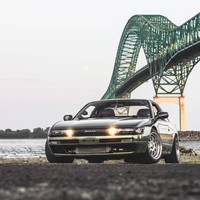 Green 1991 Nissan Silvia on Silver/Chrome Miro SPT-1