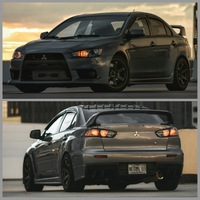 Gray 2013 Mitsubishi Lancer Evolution on Bronze Rota Grid Drift