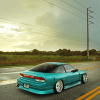 Teal 1993 Nissan 240SX on White Work VS-MX