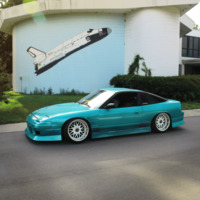 Teal 1993 Nissan 240SX on White Work VS-MX