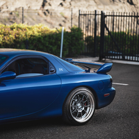 Blue 2000 Mazda RX-7 on Silver/Chrome SSR Professor SP3