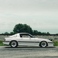 White 1985 Mazda RX-7 on Silver/Chrome Belak Series2
