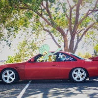 Red 1995 Nissan 240SX on White Work VS-MX
