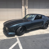 Green 1975 Datsun 240Z on Black Rota RB