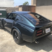 Green 1975 Datsun 240Z on Black Rota RB