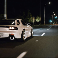 White 1998 Mazda RX-7 on Silver/Chrome Work Equip