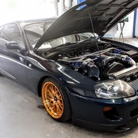 Blue 1995 Toyota Supra on Gold F1R F21