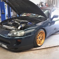 Blue 1995 Toyota Supra on Gold F1R F21