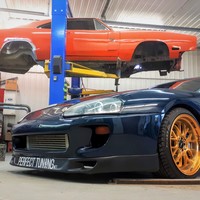 Blue 1995 Toyota Supra on Gold F1R F21