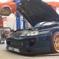 Blue 1995 Toyota Supra on Gold F1R F21